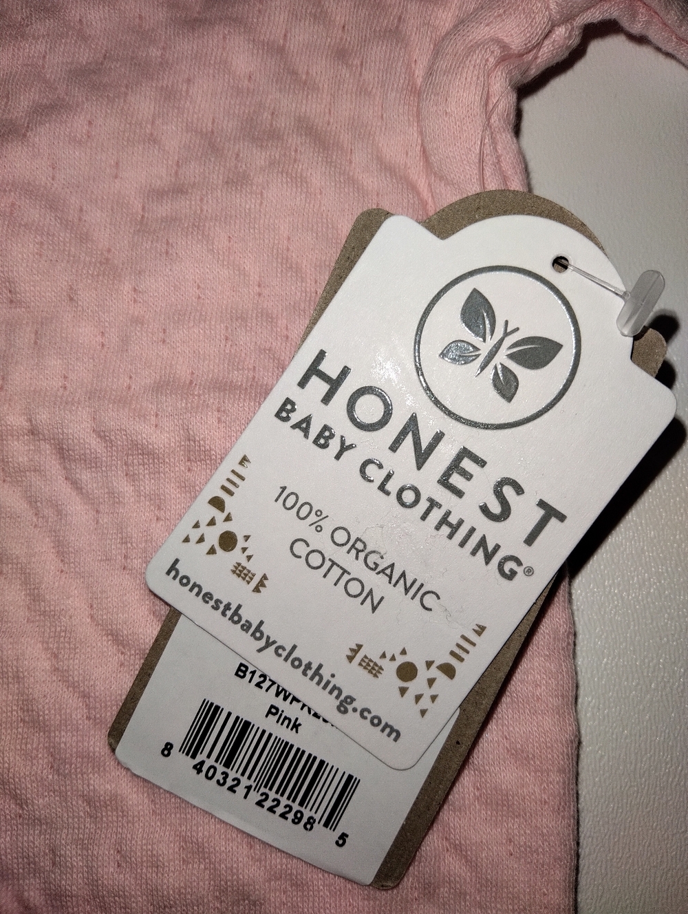 Honest Baby Company Pink Textured Baby One-Piece New 6-9 Months 100% Cotton - Picture 2 of 5